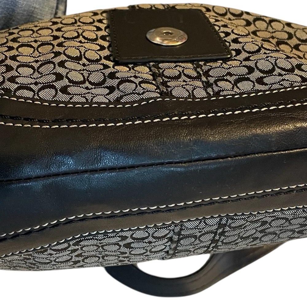 Coach Y2K Black Gray Signature Leather Soho Buckle Flap Shoulder Bag 10926 - Picture 5 of 6